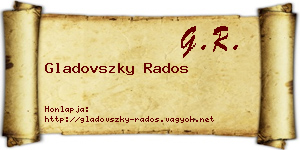 Gladovszky Rados névjegykártya