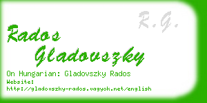 rados gladovszky business card